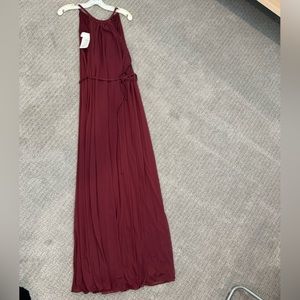 David’s bridal high neck chiffon Bridesmaid dress - Wine